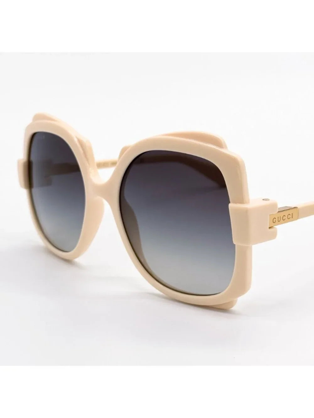 New Gucci White Gray Women Oversized Sunglasses GG1431S 004